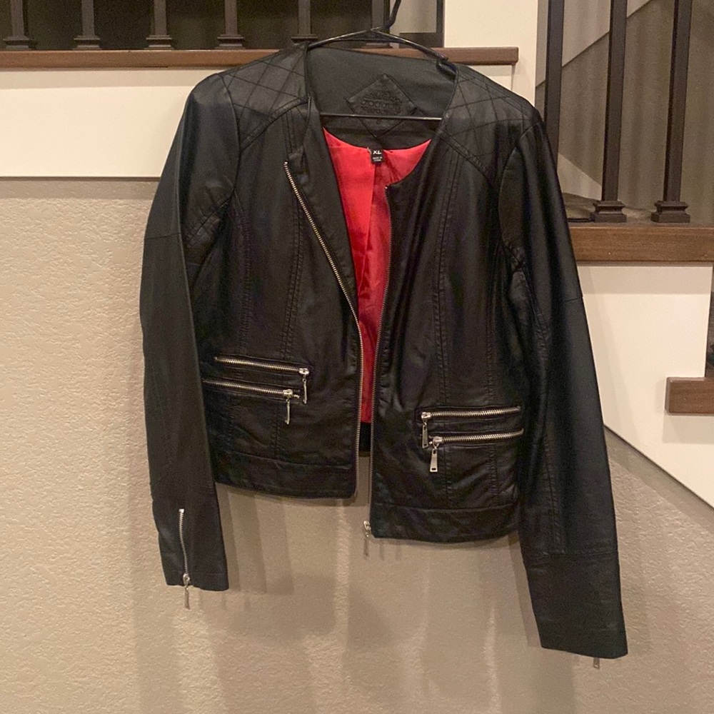 Vegan leather moto jacket